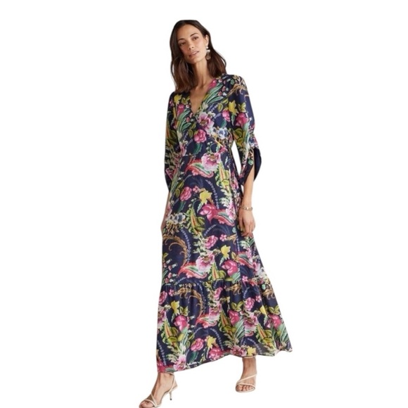 Soft Surroundings Samantha Maxi Floral Faux Wrap Dress size Large NWT - Picture 2 of 9